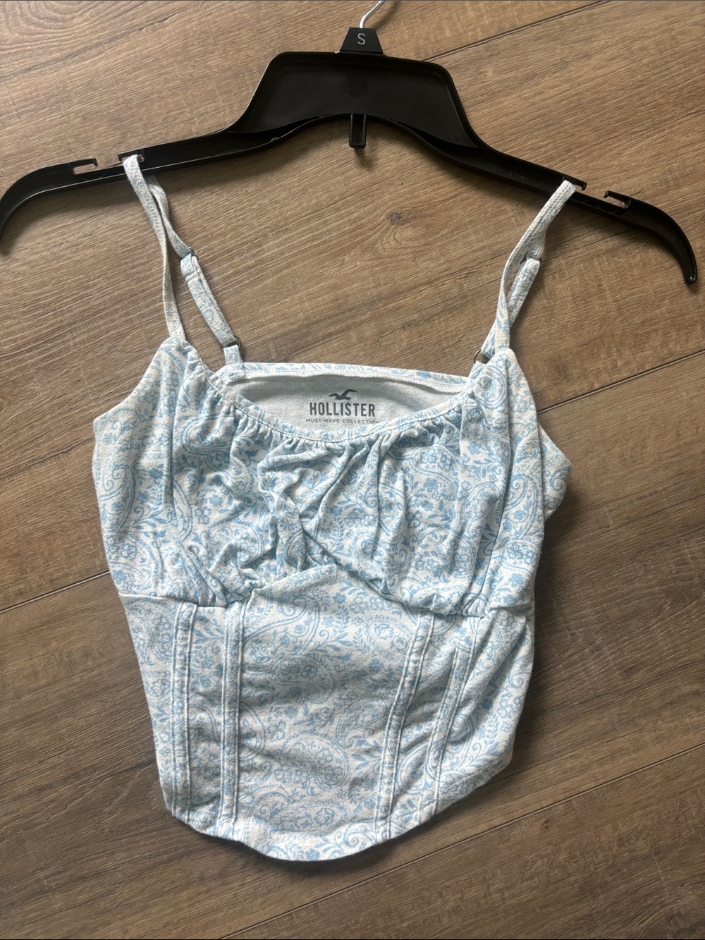 Hollister Light Blue Paisley Bandeau Cami with Adjustable Straps